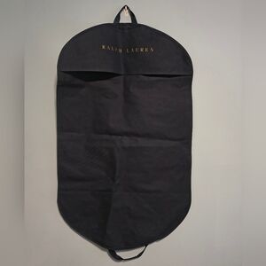 Authentic RALPH LAUREN 39" X 24 Side Zipper Garment Bag Navy Blue & Gold Letters